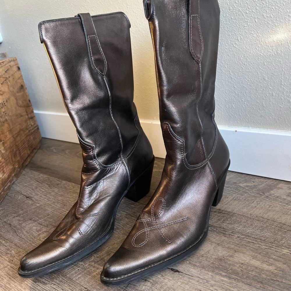 Chocolate bronze brown Franco Sarto Cowboy boots